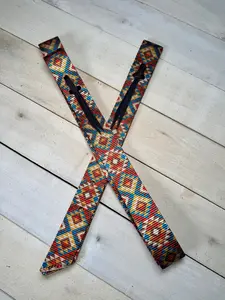 Red, Brown Gold and Turquoise Aztec Cinch Strap