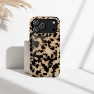 Blonde Tortoise Shell Print Phone Case / Animal Print MagSafe Phone Case / iPhone 17 16 15 14 13 Pro Plus Max Mini