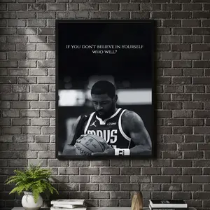 [ SPORT UNFRAMED - SALE UP TO 45% ] Believe In Yourself Kyrie Irving Motivation Sports Poster Basketball Wall Art
