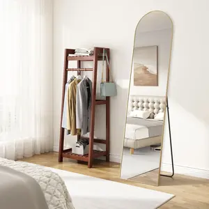 EDX Arched Full Length Mirror 59"x16" Full Body Mirror Rectangle Free Standing Wall Mounted Leaning Hanging Floor Mirrors, Gold