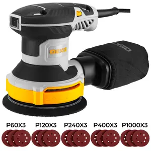 DEKOPRO Random Orbital Electric Sander with 16 Sandpapers, 14000RPM, 5-Inch, High Performance Dust Collection - For Woodworking