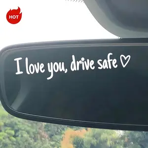 4x I Love You Drive Safe Decal Simple Design for Safe Driving Ideal for Drivers and Car Enthusiasts Vehicle Exterior Decoration Windshield Sticker 10x2cm safe car mirror decal,the sweetest way to say 'love'
