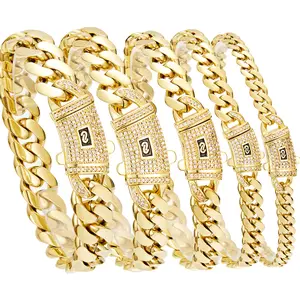 YC 14K Cuban  new anti-rust technology Bracelet Waterproof Fade-Proof Hypoallergenic 6-14mm,7.5/8.5 inch Sizes Timeless Shine for Every Look  gift