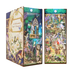 Tonecheer x British Library Book Nook DIY Kit - Shakespeare's A Midsummer Night's Dream 3D Wooden Puzzle for Adults, Bookshelf Insert Miniature House Decor with LED Lights, Unique Summer Gift
