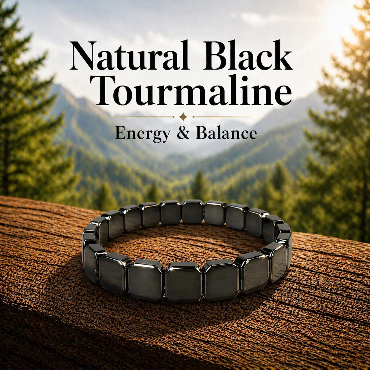 Unisex Natural Black Tourmaline Gemstone Fashionable Bracelet - Handmade Beaded Adults' Jewelry for Energy & Balance, Casual Daily Wear Bangle, Gift-Ready Costume Accessory