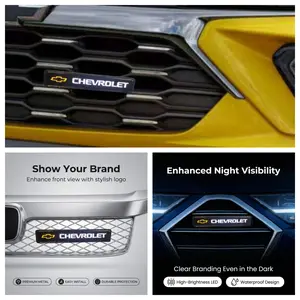 Waterproof LED Front Grille Car Emblem Light, Dynamic Illuminated Logo, Fits Chevrolet Suburban, Tahoe, Camaro, Silverado, Avalanche