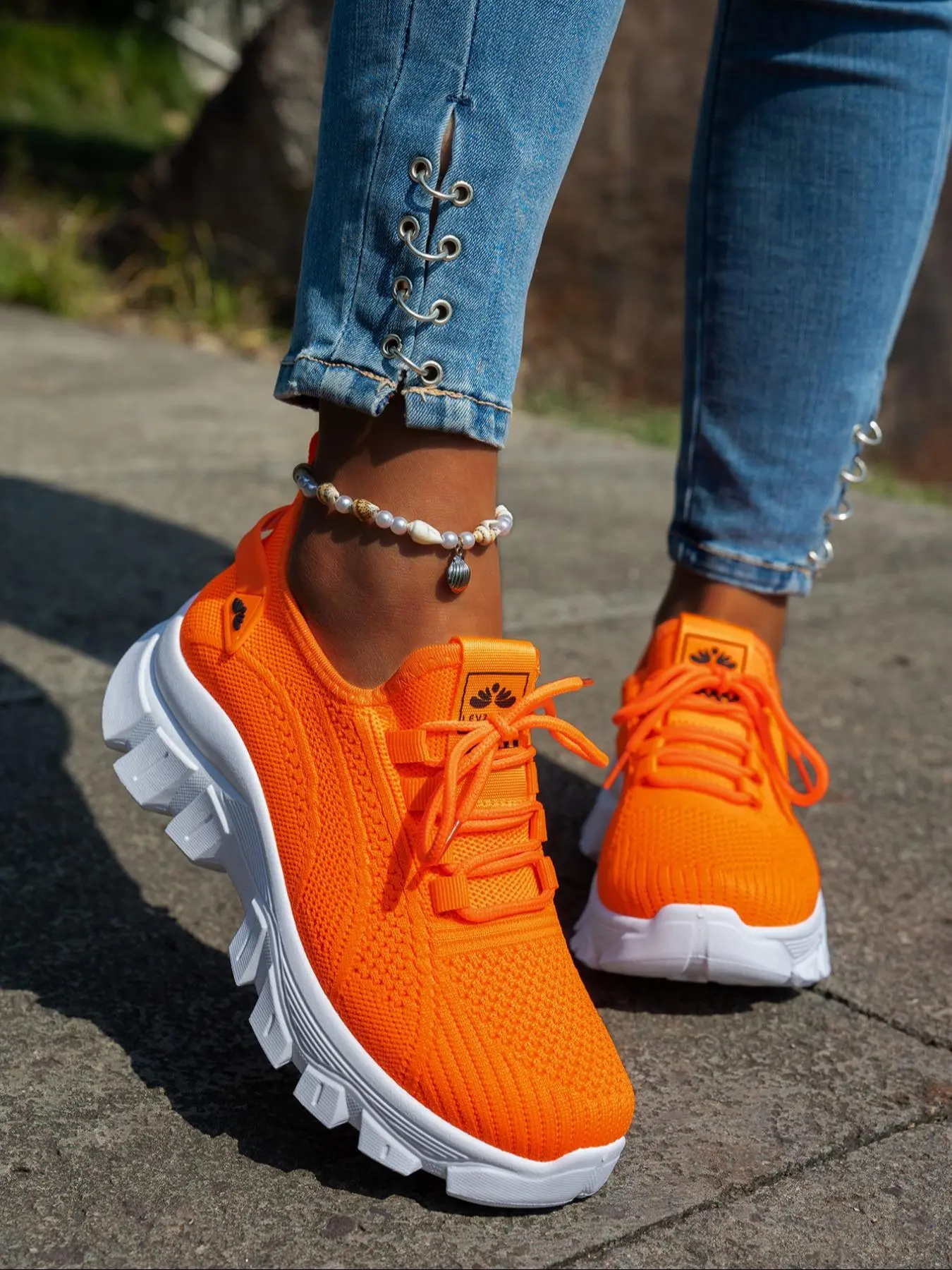 Women's Casual Sporty Fashion Running Sneakers, Lightweight Knit Design, Comfortable Breathable Low Top Running Shoes, Perfect for Daily Wear & Vacation, Athletic Running Shoes, Sports Running Shoes, Knitted Running Shoes