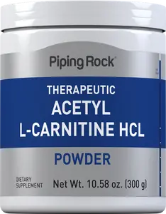 Piping Rock Acetyl L-Carnitine Powder | 300g | ALCAR HCL Supplement | Non-GMO, Gluten Free