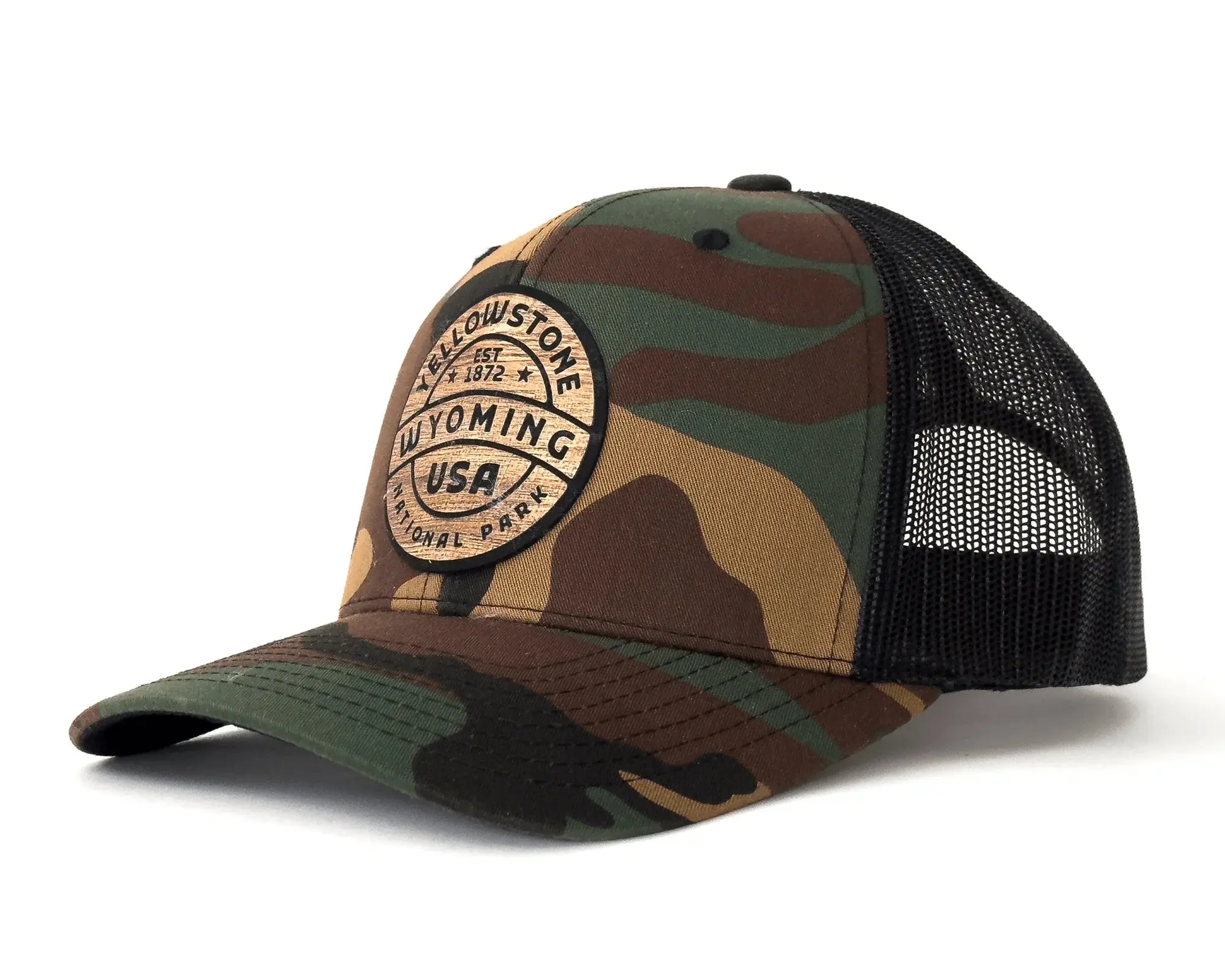 YELLOWSTONE WOOD 6-Panel Curved Camo Hat