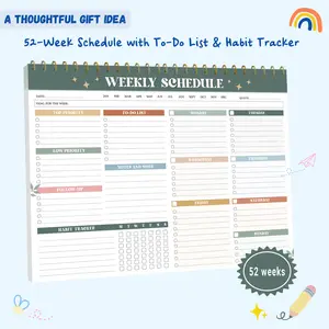 2026 Weekly Planner NotePad 52 A4 Pages Daily Weekly & Monthly Checklists for ADHD Adults & Teens Easy Write Glossy Sections Durability Organization Gift Idea