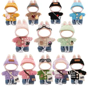 Clothing Only Fits 17cm Plush Dolls, Stylish Doll Clothes, Doll Clothes Outfit, Wool Clothes Replacement Set, No Toy Included, Perfect for Dress-Up Play