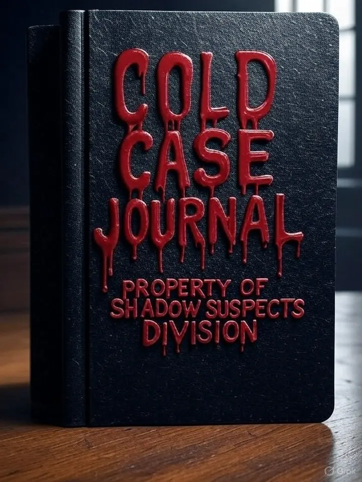 Cold Case Journal - Shadow Suspects Edition Official Crime Lover's Journal with Secret QR Code & Aged Style Paper for True Crime Enthusiasts
