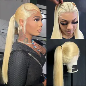 Berrys Hair 613 Hair HD Lace Frontal Wig 13x6 Blonde Straight Human Hair Wigs For Women dyeable