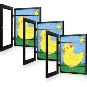 [3-Pack] Kids Art Frames, 8.5x11 Front Opening Kids Artwork Frames Changeable, Black Artwork Display Frame for Wall, Holds 50 Pcs, for 3D Picture, Crafts, Art, Portfolio