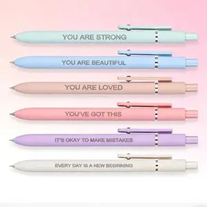 6pcs Funny Gel Ink Pens, Encouraging Design, Office Humorous Gel Pens, Smooth Writing Pens, Smooth Ink Quick-Dry, Interesting Office Gift, Aesthetic Pens, Funny Work Pens