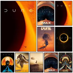 Dune Part Two 2024 Film Poster Sticky Wall Art Printing Sublimated Prints Waterproof Modern Aesthetic Home Living Bedroom Decor Trendy Room Decoration Gift Durable High Quality
