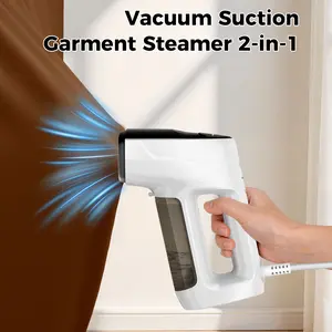 Vacuum Suction Garment Steamer 2-in-1, 1200W Handheld Steam Iron with Clothes Grip, 150ml Tank, Portable Travel Steamer for Home & Hotel, 120V dress shirt home travel