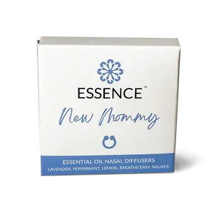 Essence New Mommy 5 Pack Bundle - Includes Lavender, Peppermint, Breathe Easy, Lemon, & Nausea Relief Nasal Diffuser Rings Fitness Healthcare