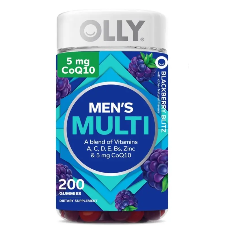 OLLY Men's Multivitamin Gummy, Blackberry, 200 ct. Supplement Edible Fitness Healthcare
