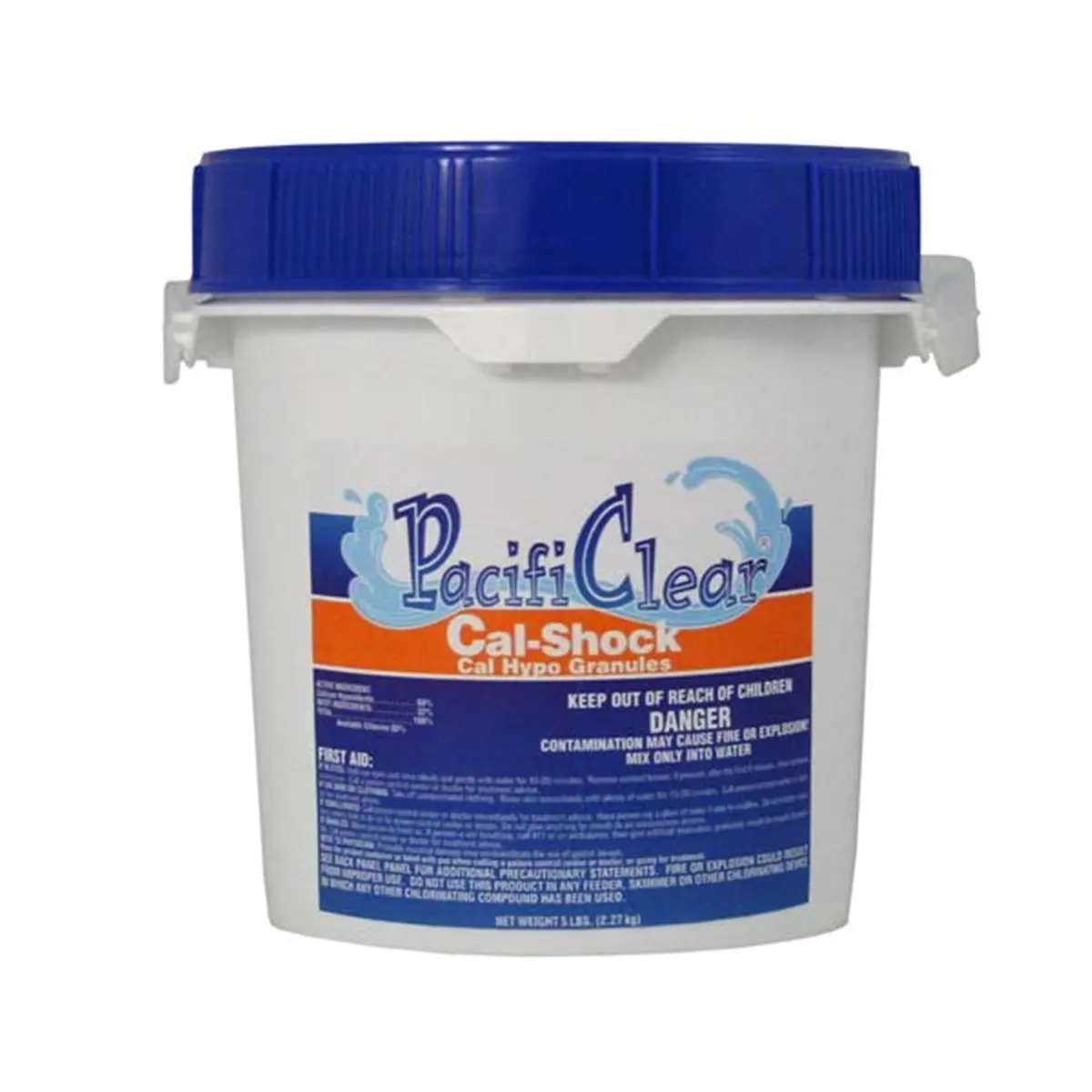 212 MAIN Cal-Shock Pool Shock Granules, 5 lbs Pail (6.93 x 7.73 x 7.73 in) - 65% Calcium Hypochlorite Sanitizer with 65% Available Chlorine, Fast Dissolve for Pools, Kills Algae, Bacteria, Controls Mold & Fungi Growth