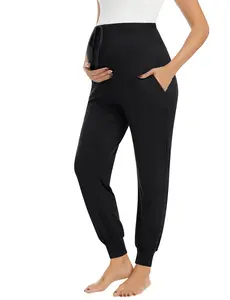 SWOMOG Women's Maternity Pants Stretchy Pregnancy Pajamas Pants Lounge Sweatpants Joggers with Pockets