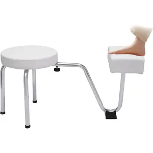 Pedicure Stool with Footrest, Height Adjustable Nail Pedicure Stool Leg Rest Stand,Pedicure Foot Equipment Seat for Spa Beauty Salon Studio Equipment Supplies,Pedicure Foot Rest Furniture Black