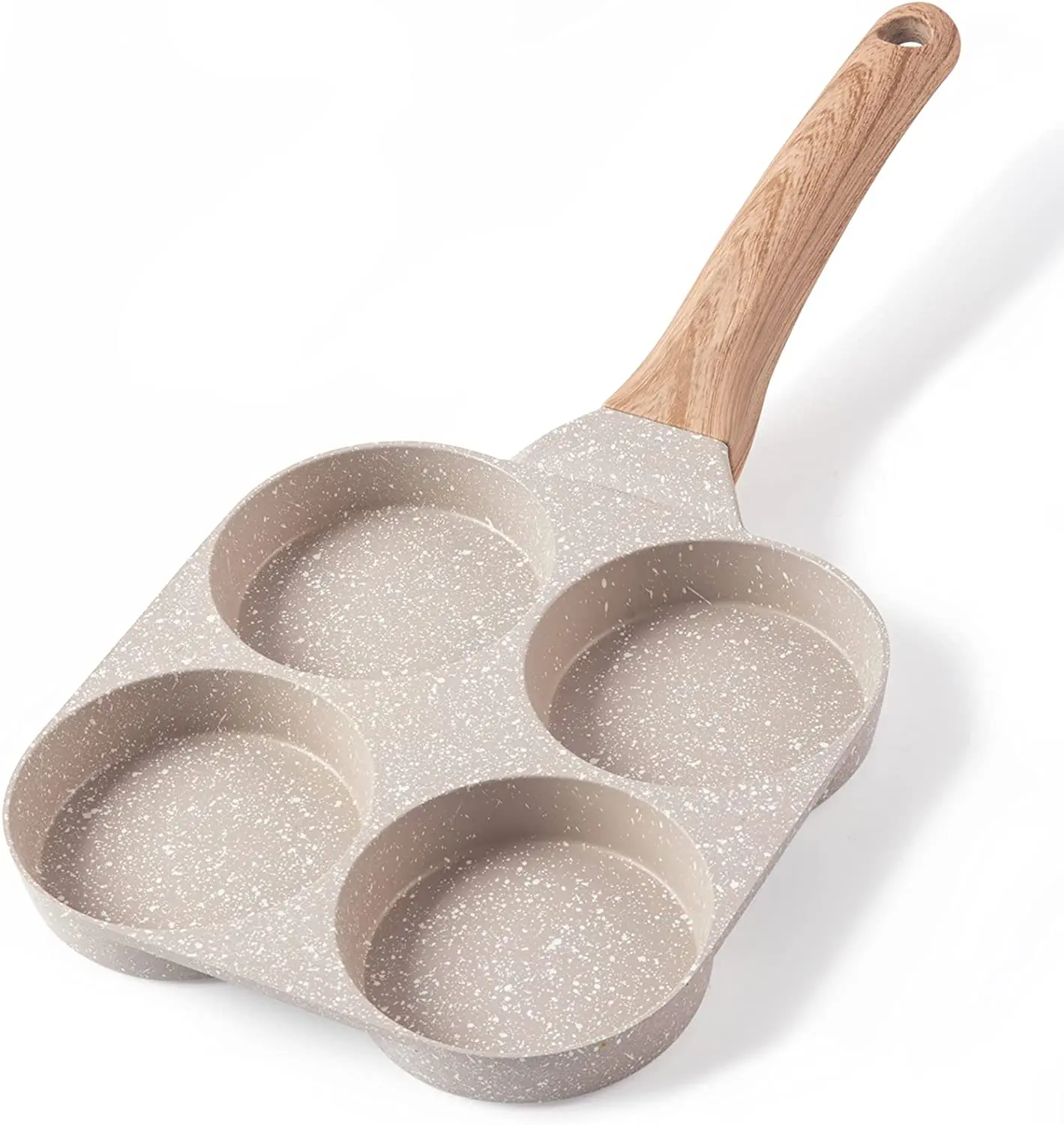 CAROTE Egg Pan Omelette Pan, 4-Cup Nonstick Granite Omelette Skillet - Pancake Pan and Healthy Egg Cooker Suitable Cookware CAROTE