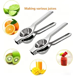 2x Kitchen Tool Lemon Orange Lime Crusher Squeezer Stainless Steel Manual Juicer