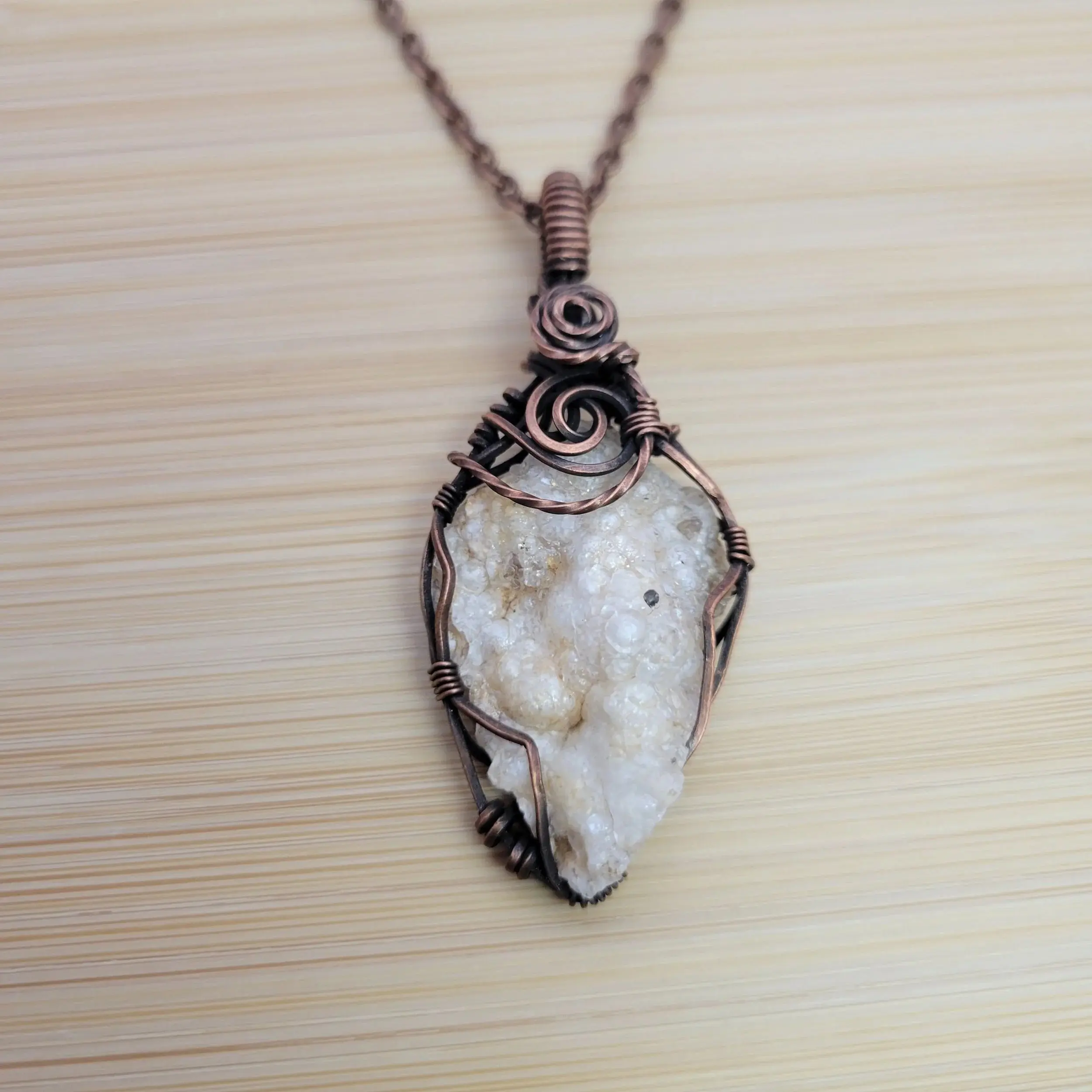 Handcrafted Desert Agate Copper Pendant Necklace