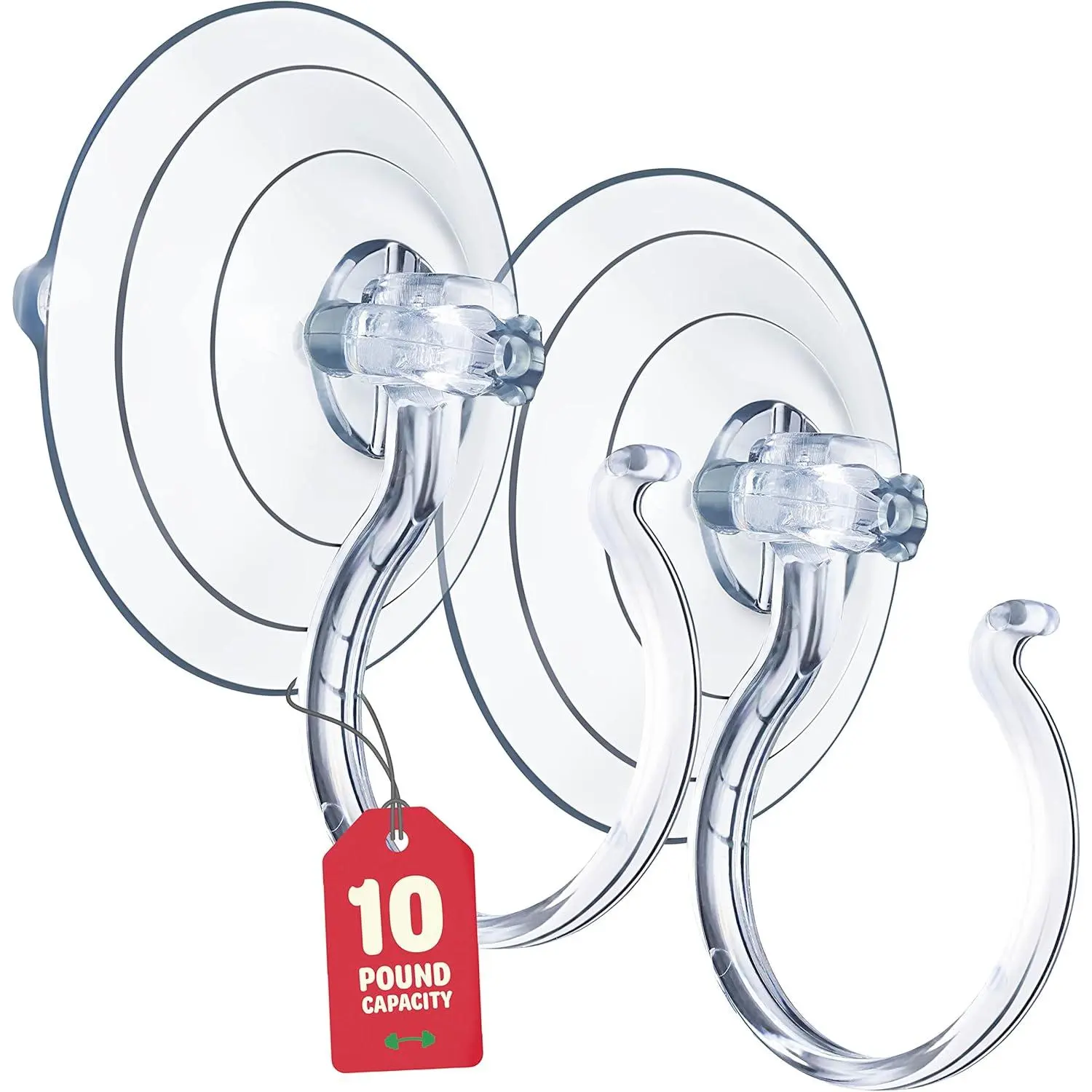 Christmas Wreath Hanger For Glass Front Door [Set of 2] Giant Suction Wreath Hanger, Hang Large or Heavy Wreaths Securely on Glass Doors and Windows up to 10 Lbs - Heavy Duty Wreath Holders - USA Made