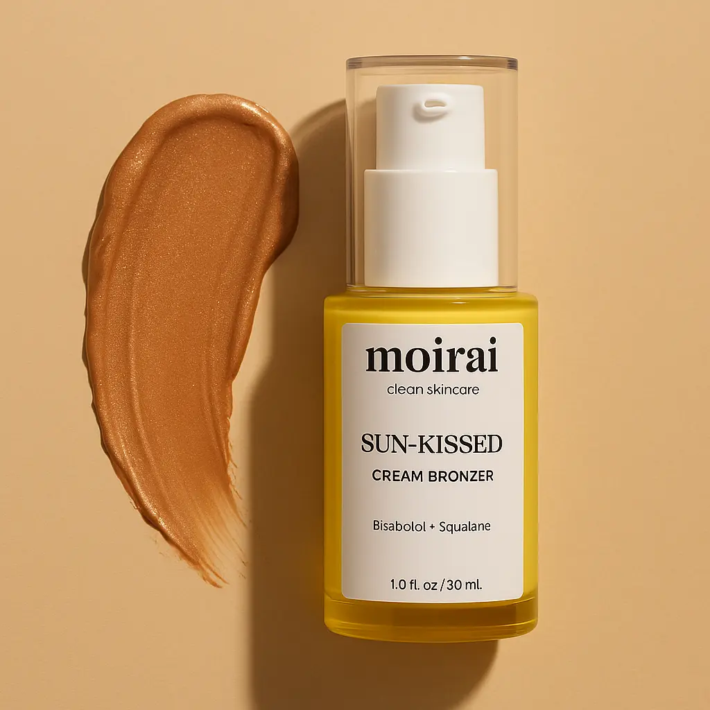 Moirai Skincare Sun-Kissed Cream Bronzer, Hydrating Makeup with Avocado and Jojoba Oil, Lightweight Radiance for All Skin Types, Moisturizer, Blend, Hydrate, Radiant, Silky