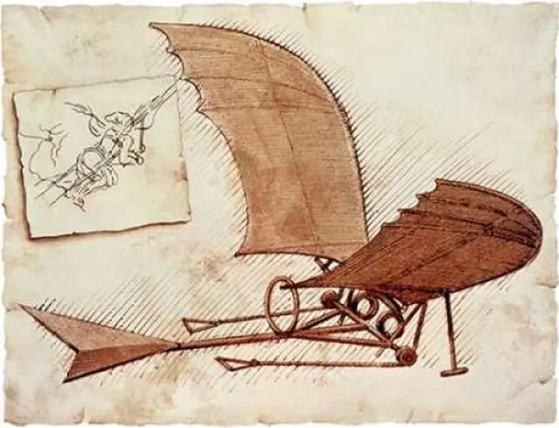 Bentley Global Arts PDX277241LARGE Flying Machine Poster Print by Leonardo Da Vinci, 22 x 28 - Large