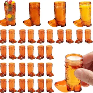 36 Pcs Cowboy Boot Shot Glasses, 1 Ounce Plastic Mini Boot Cups, Western Party Favor, Wedding, Singles Party, Bar Event, Drinkware