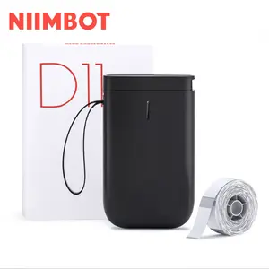 NIIMBOT D11 Label Maker Mini Bluetooth Wireless Label Printer Inkless Labeler Rechargeable（Black) NIIMBOT