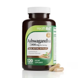 HealthA2Z Ashwagandha 7,000mg - 120 Capsules (Pack of 1) - Ashwagandha, Ergothioneine, GABA, L-theanine, Magnesium Glycinate - Supports Stress Relief, Mood & Sleep, Mental Clarity, Metabolism, Energy