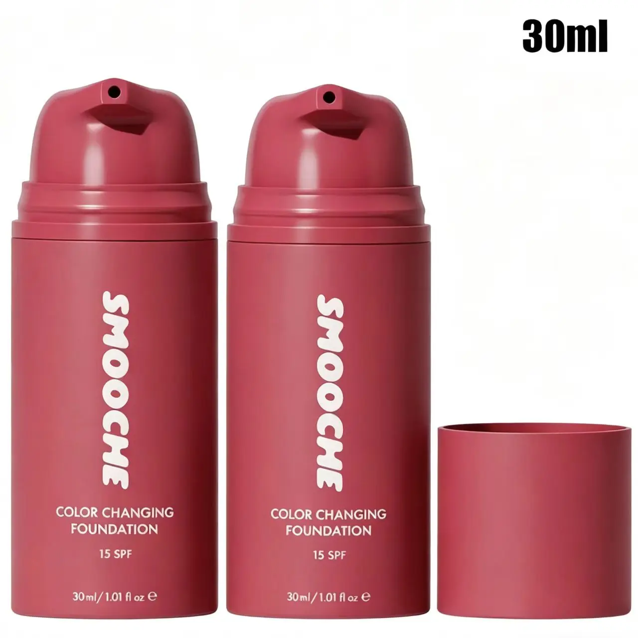 2Pcs Color Changing Foundation Spray by SMOOCHE, Buildable Natural Coverage Liquid Makeup, Hydrating Skin Care Infused with Jojoba & Aloe, SPF15 Sun Protection Flawless Even Skin Tone Concealer