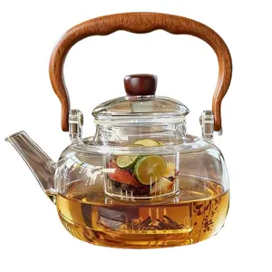 1000ml Heat Resistant Glass Teapot with Removable Infuser Perfect for Herbal Fruit and Loose Leaf Tea Ideal Gift for Friends and Family