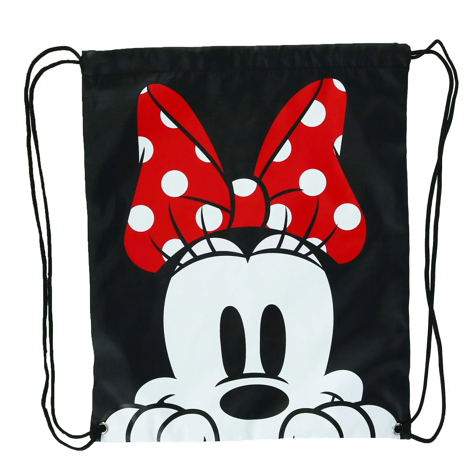 Disney Minnie Mouse Face Drawstring Backpack Bag, Backpacks, Easy To Carry, Lightweight Daily Backpack