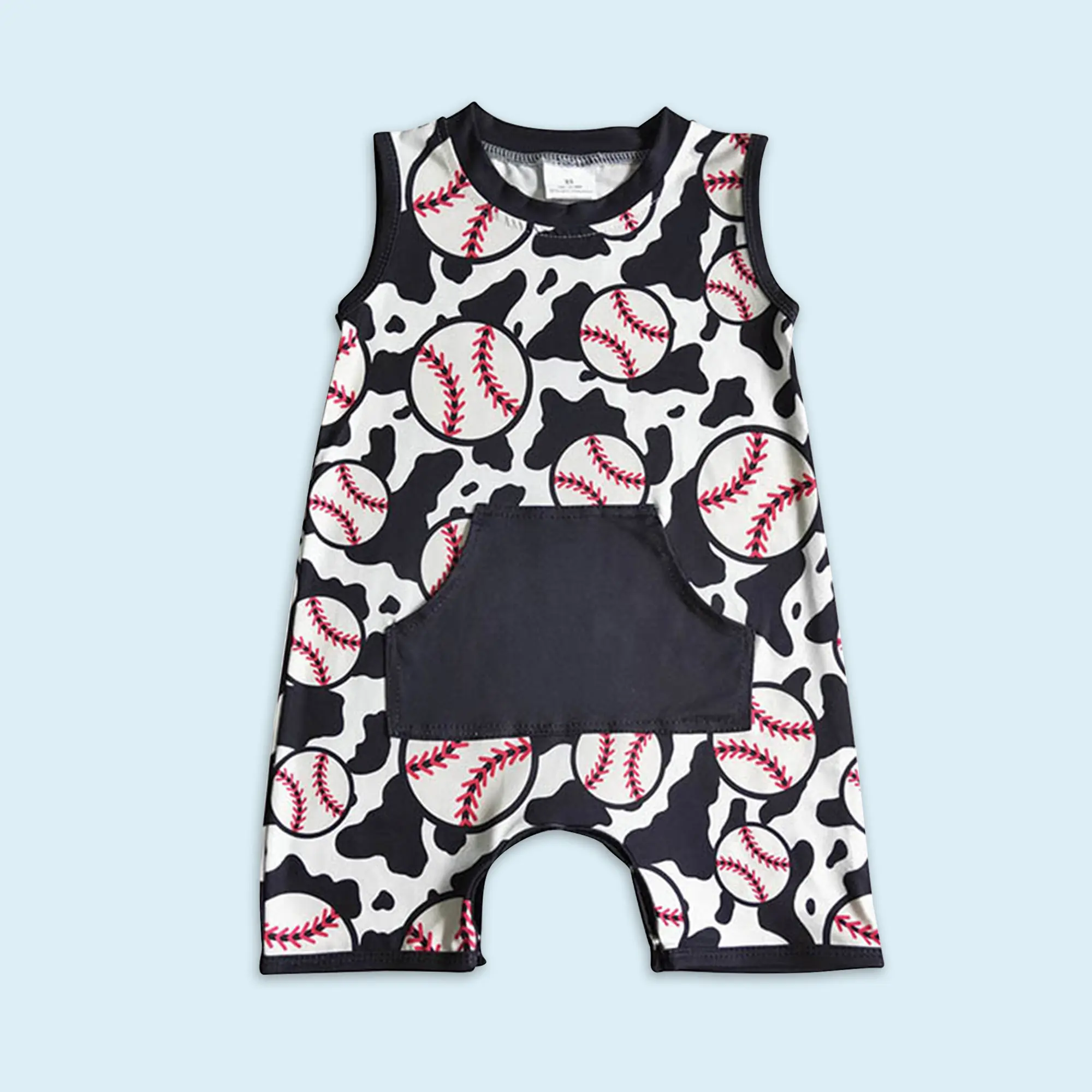 Newborn baby boy baseball summer romper Newborn baby boy baseball summer romper