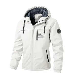 Men's Thick Warm Fleece Lined Hooded Jacket - Windproof Waterproof Insulated Casual Sports Coat, Suitable for Outdoor Activities and Cold Weather, Machine Washable; Thick Comfortable Winter Wool Lining Warm Jacket, Western Style Men's Clothing