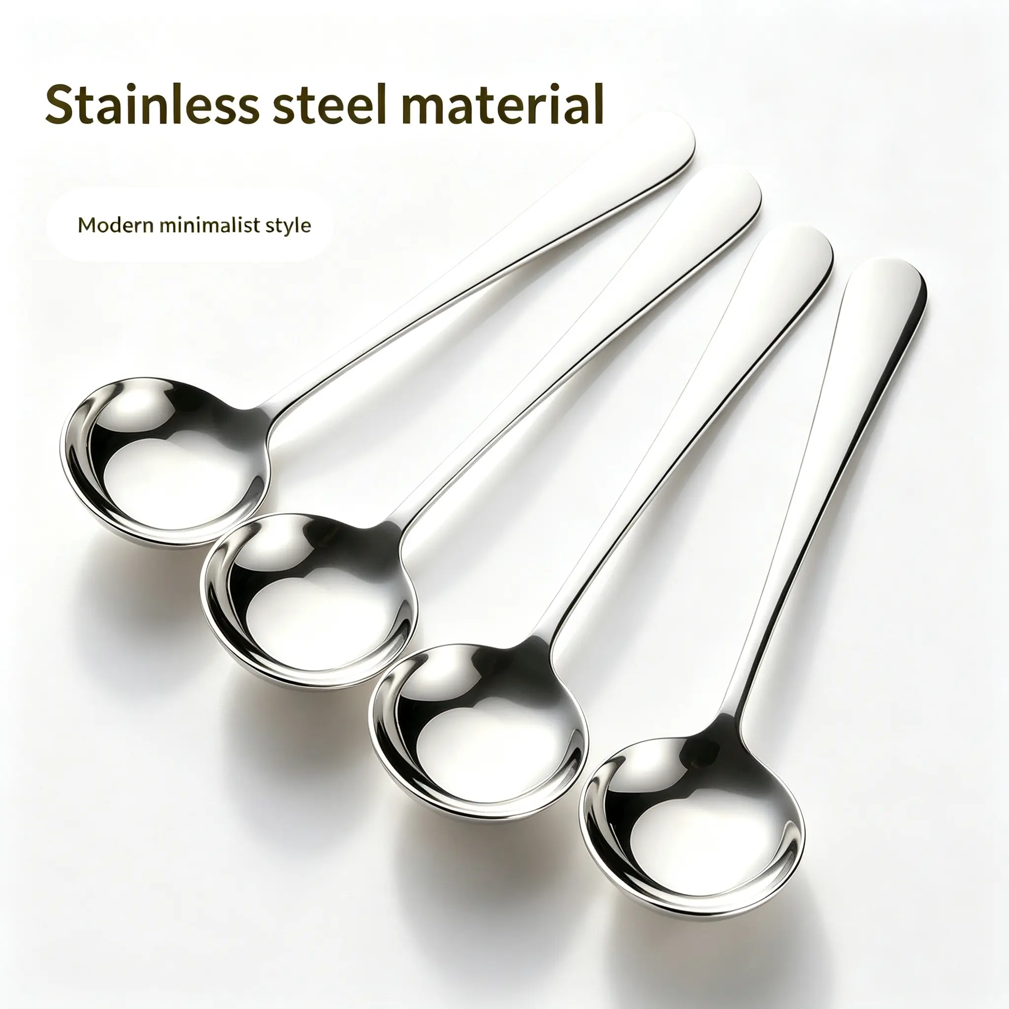 Stainless Steel Flat-Bottom Kitchen Soup Spoons - Solid Finish Serving Utensils for Home, Festival Events, Buffet Use, Housewarming Ceremony Tableware Supplies, Serving Spoons For Buffet
