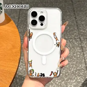 Girly Magnetic Case for iPhone11/12/13/14/15/16/17/promax, Playful Monkeys MagSafe Ready, Slim Fit, Drop-Proof | Perfect for Soft Girl Aesthetic