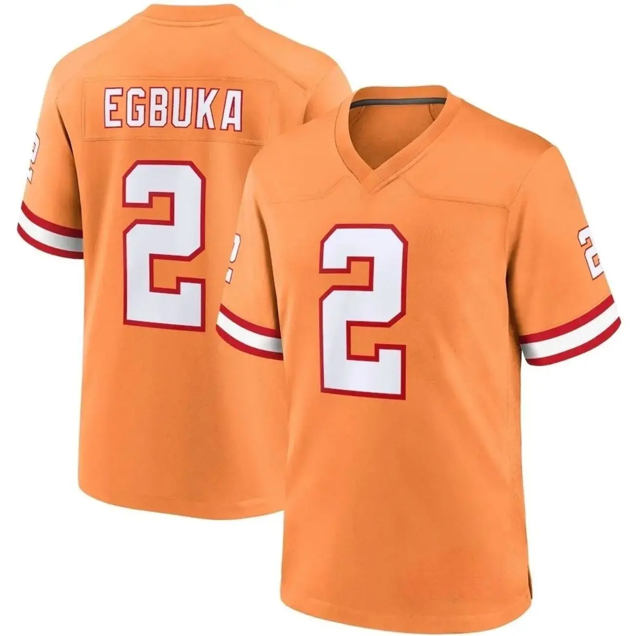 Unisex Football inspired by Tampa Egbuka 2 Alternate 2 Game Jersey - Creamsicle