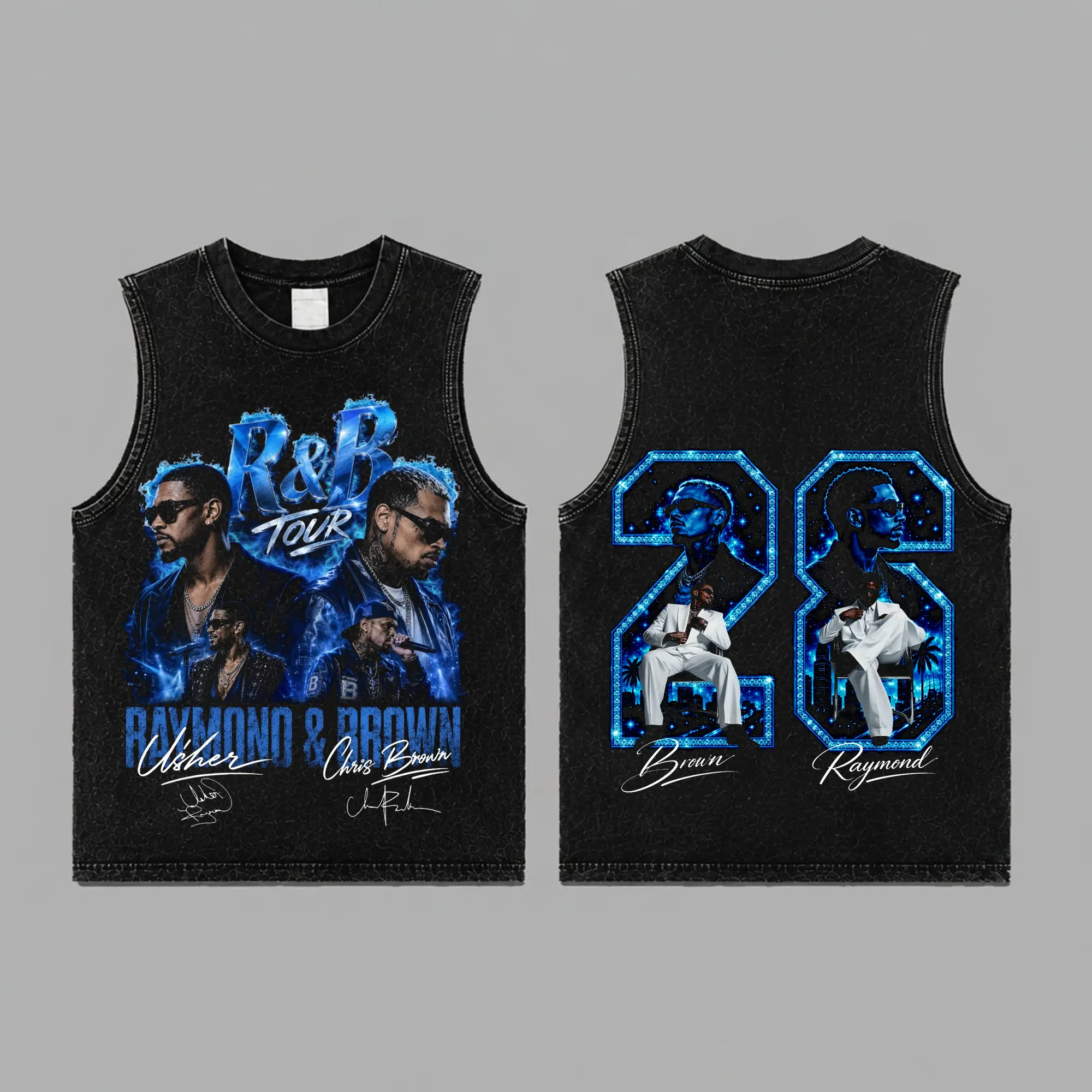Vintage The R&B Tour 2026 - Raymond & Brown Blue Premium Acid Washed Tee, R&B Music Duo Graphic T-Shirt, Urban Hip Hop Soul Streetwear Shirt, Concert Tour Merch, Gift for R&B Fans, Vintage Music Tee comfy cotton everyday tshirt