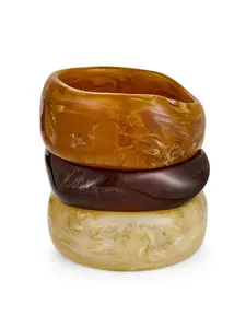 Women's Acrylic Resin Bracelet Set, Trendy Chunky Bangles, Fashionable Bracelet, Colorful Fashion Jewelry Gifts for Her, Casual Trendy Jewelry, Stylish Accessories for Daily Wear, Fashion Bracelets