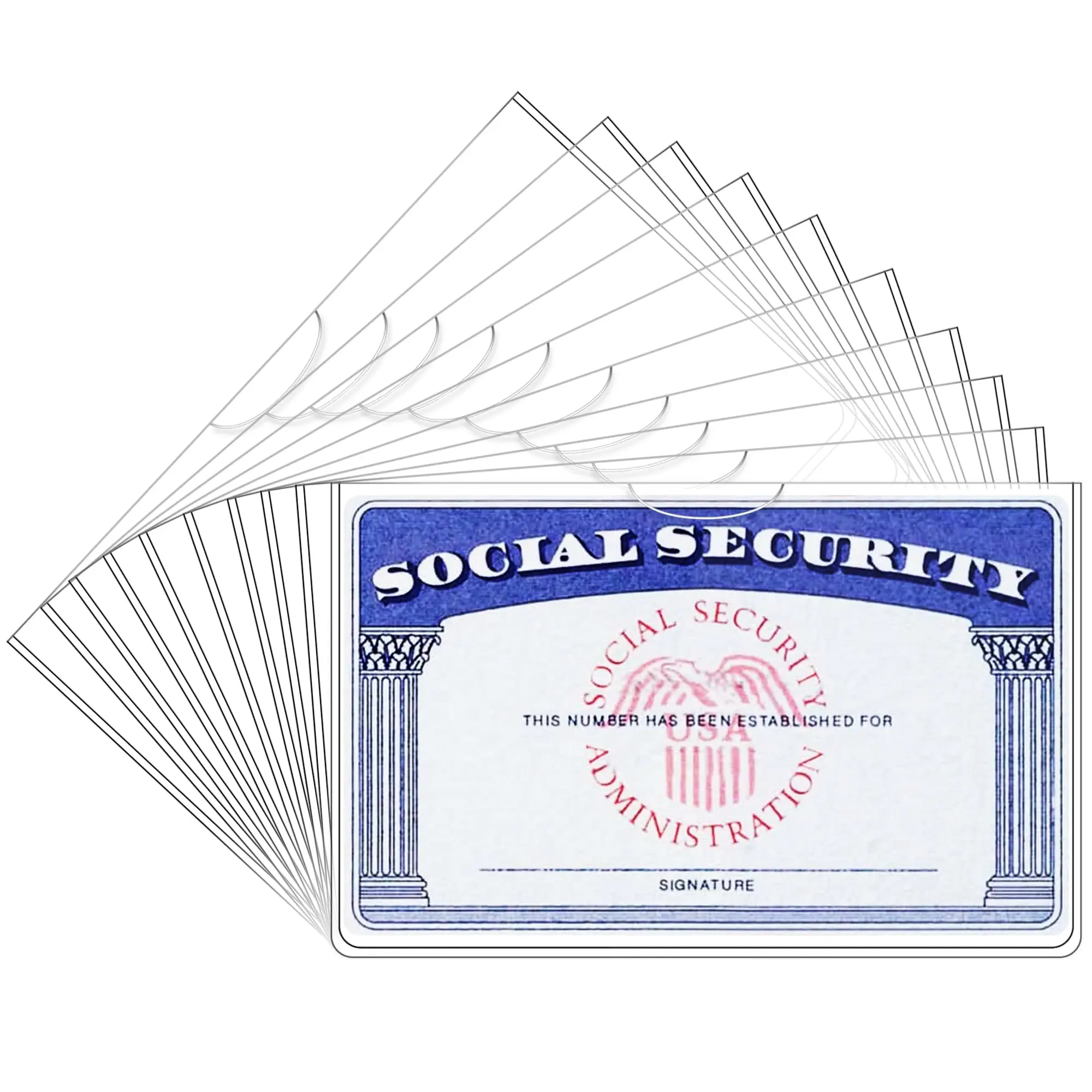 10-Pack Clear Card Protectors 3.8" x 2.32" - Waterproof & Durable for Social Security, License & Credit Cards, Card Sleeve Protectors, Waterproof Card Sleeves