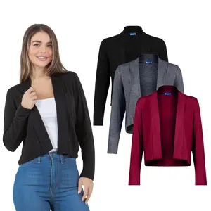 3-Pack Long Sleeve Cropped Cardigan