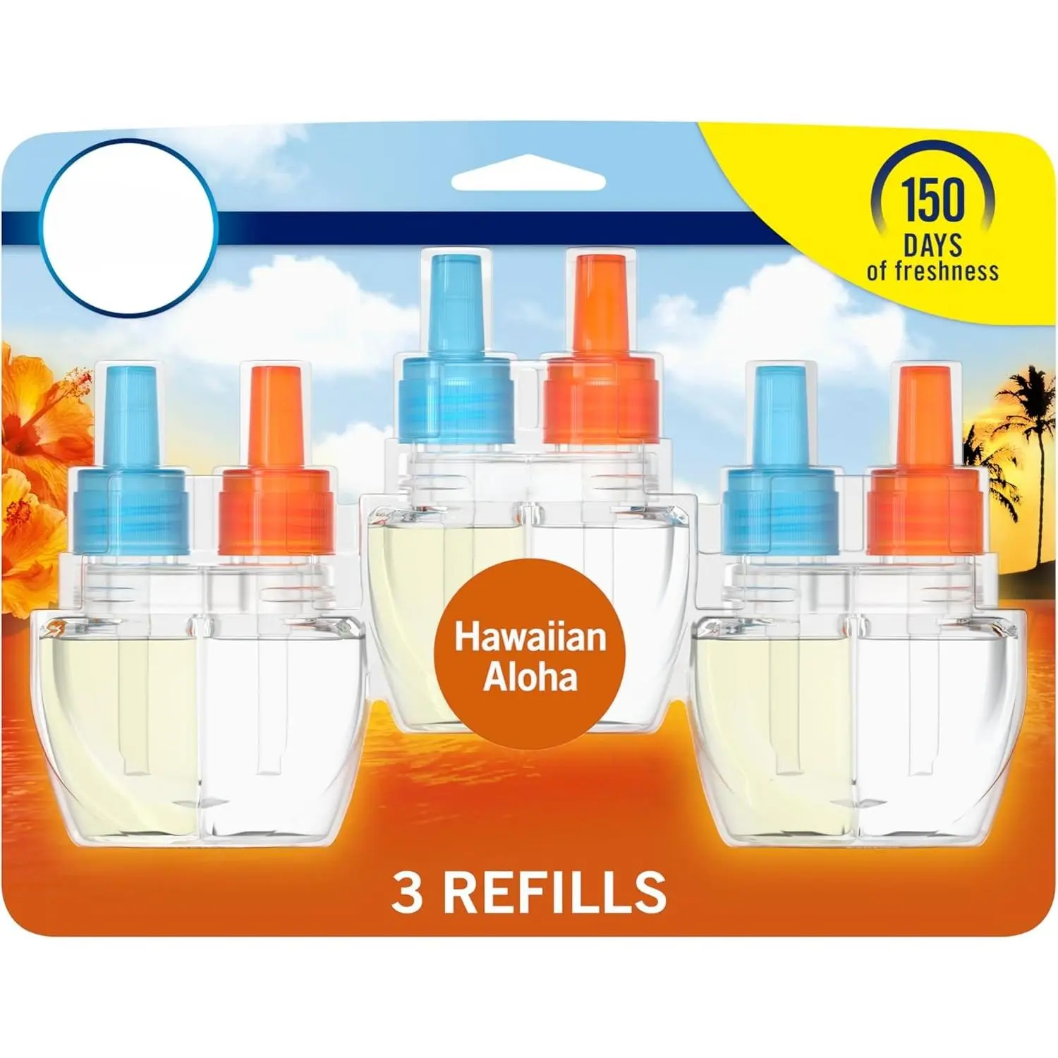 Plug In Aromatizer Refills - 3 Count Home Supplies Freshener, 0.9 fl oz Hawaiian Aloha Scented Oil, Long-Lasting Indoor Odor Control for Home Use