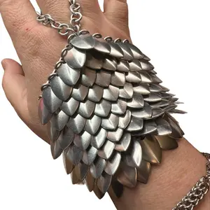 Aluminum Hand Flower Scalemail Chainmaille Bracelet
