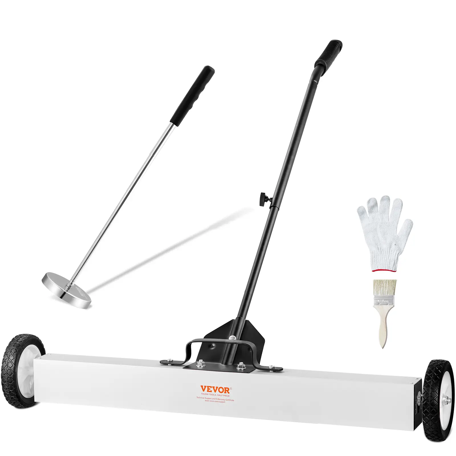 【Summerfinds】VEVOR 36-Inch Magnetic Sweeper with Wheels,55 lbs Capacitywith Telescoping Magnetic Pickup ToolAdjustable HandleMagnetic Pickup Sweeper to Pick Up Nails and Screwsfor WorkshopGarageYard, Construction Tools, Long-Handled Magnetic Sweepers,f